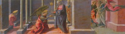De Aankondiging (predella van het Barbadori Altaarstuk) door Fra Filippo Lippi